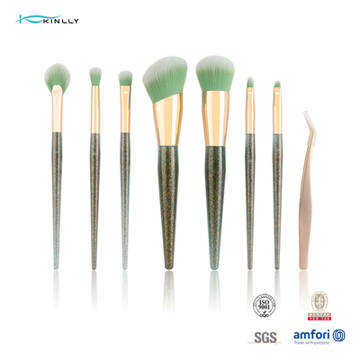 미 족집게와 개인 라벨 7 PC 화장 솔 세트 청색 소성 손잡이