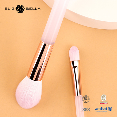5pcs 분홍색 플라스틱 손잡이 메이크업 브러쉬, 합성 머리 화장품 브러쉬 세트, 파우더, 눈 혼합, 눈 그림자 브러쉬