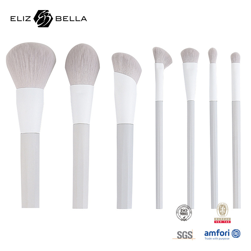 7pcs 메이크업 브러쉬 합성 머리카락과 스탠드 플라스틱 손잡이 알루미늄 페룰,OEM 주문 환영