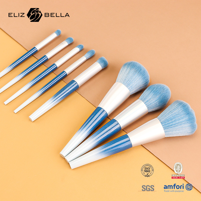 10 pcs 미용품 플라스틱 손잡이 여행 메이크업 브러쉬 세트 합성 머리카락, OEM 주문은 환영합니다