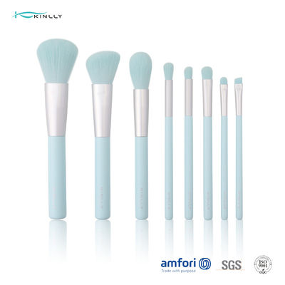 8 PC 개인 라벨 화장 솔 세트 나무 손잡이 BSCI