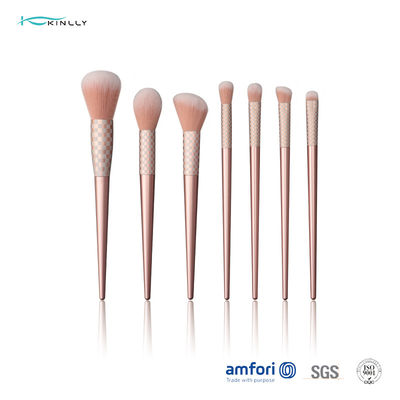 알루미늄은 7PCS 나무로 된 화장품 화장 솔 장비를 페룰을 답니다