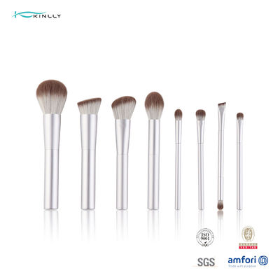 8 PC OEM ODM 여행 화장 솔 세트 하얀 알루미늄 핸들